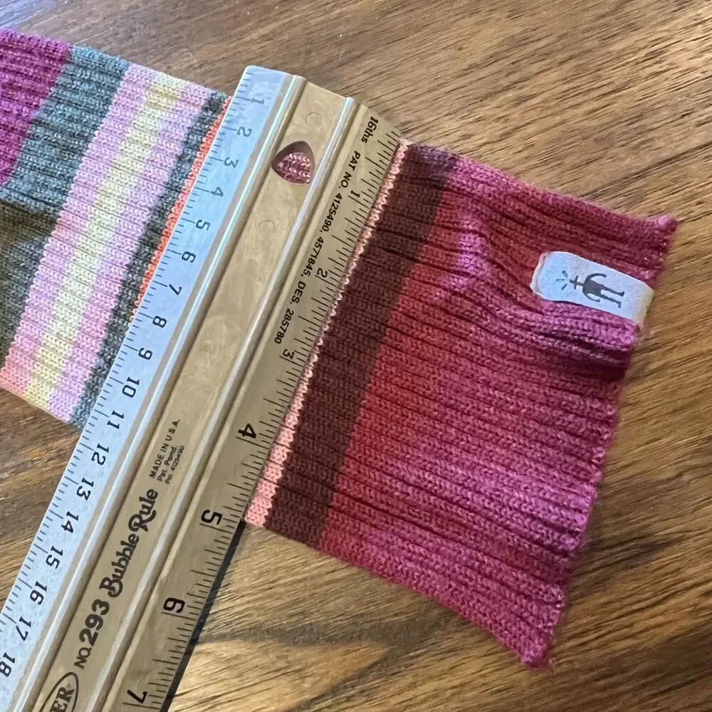 Smartwool Scarf Sport Stripe Black Approximately 70” x 5” winter pink green wool